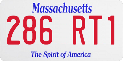 MA license plate 286RT1