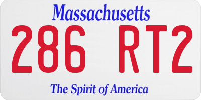 MA license plate 286RT2