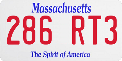 MA license plate 286RT3