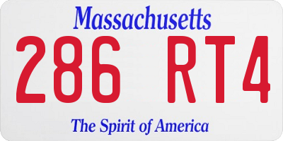 MA license plate 286RT4