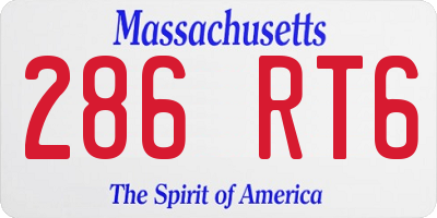 MA license plate 286RT6