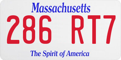 MA license plate 286RT7