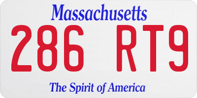 MA license plate 286RT9