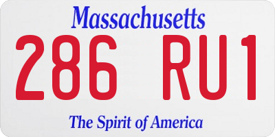 MA license plate 286RU1