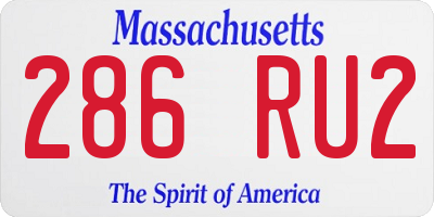 MA license plate 286RU2
