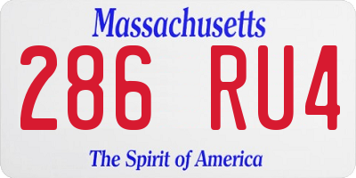 MA license plate 286RU4