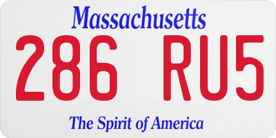 MA license plate 286RU5