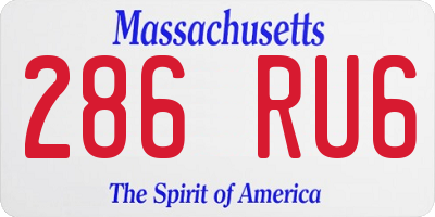 MA license plate 286RU6