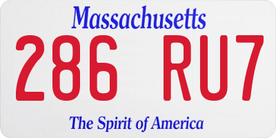 MA license plate 286RU7