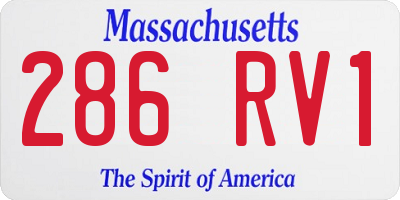 MA license plate 286RV1