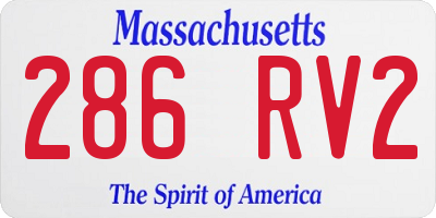 MA license plate 286RV2