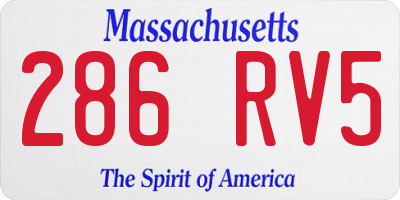 MA license plate 286RV5
