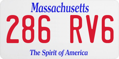 MA license plate 286RV6