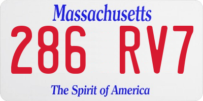 MA license plate 286RV7