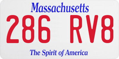 MA license plate 286RV8
