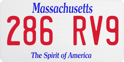 MA license plate 286RV9