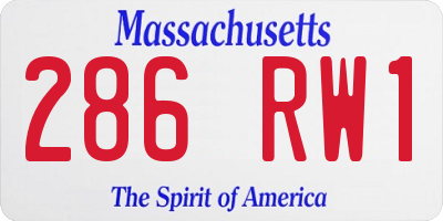 MA license plate 286RW1