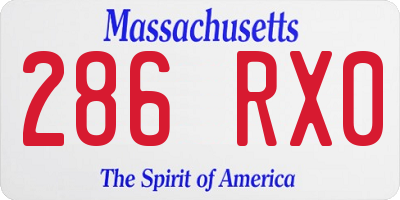 MA license plate 286RX0