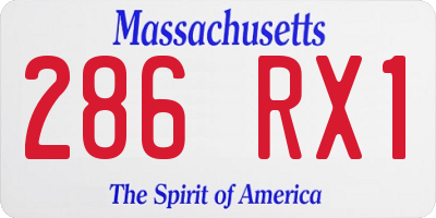 MA license plate 286RX1