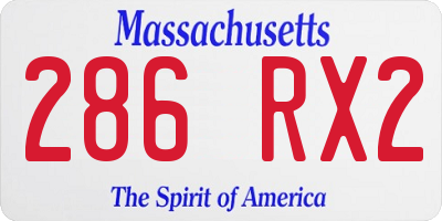 MA license plate 286RX2