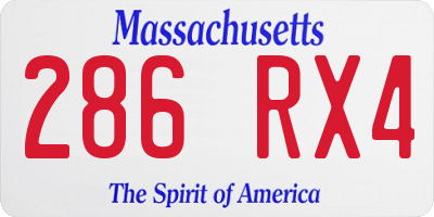 MA license plate 286RX4