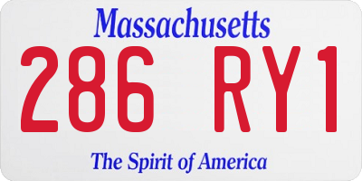 MA license plate 286RY1