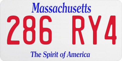 MA license plate 286RY4