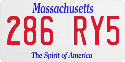 MA license plate 286RY5