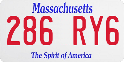 MA license plate 286RY6
