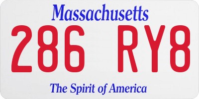 MA license plate 286RY8