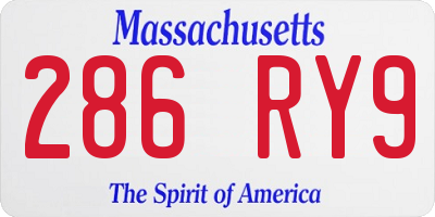 MA license plate 286RY9