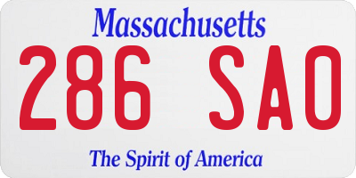 MA license plate 286SA0