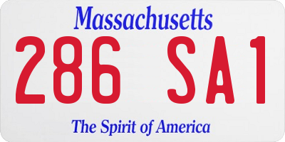 MA license plate 286SA1