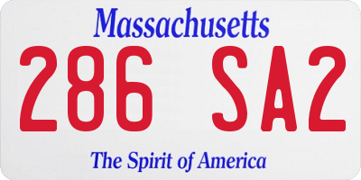MA license plate 286SA2