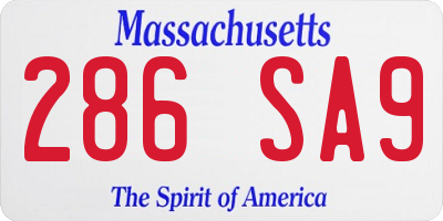 MA license plate 286SA9