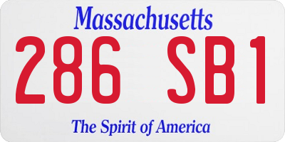 MA license plate 286SB1