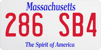 MA license plate 286SB4