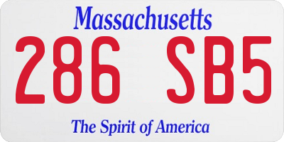 MA license plate 286SB5