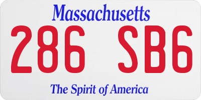 MA license plate 286SB6