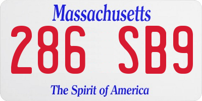 MA license plate 286SB9