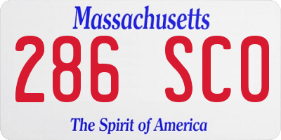MA license plate 286SC0