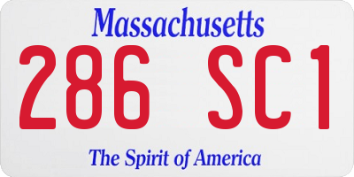 MA license plate 286SC1