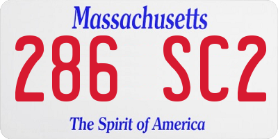 MA license plate 286SC2