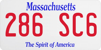 MA license plate 286SC6