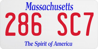 MA license plate 286SC7
