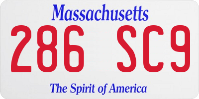 MA license plate 286SC9