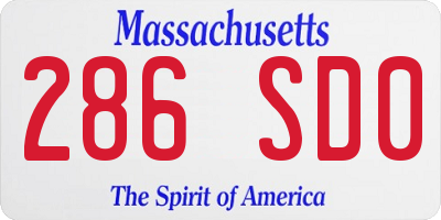 MA license plate 286SD0