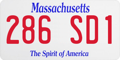 MA license plate 286SD1