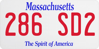 MA license plate 286SD2