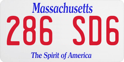 MA license plate 286SD6